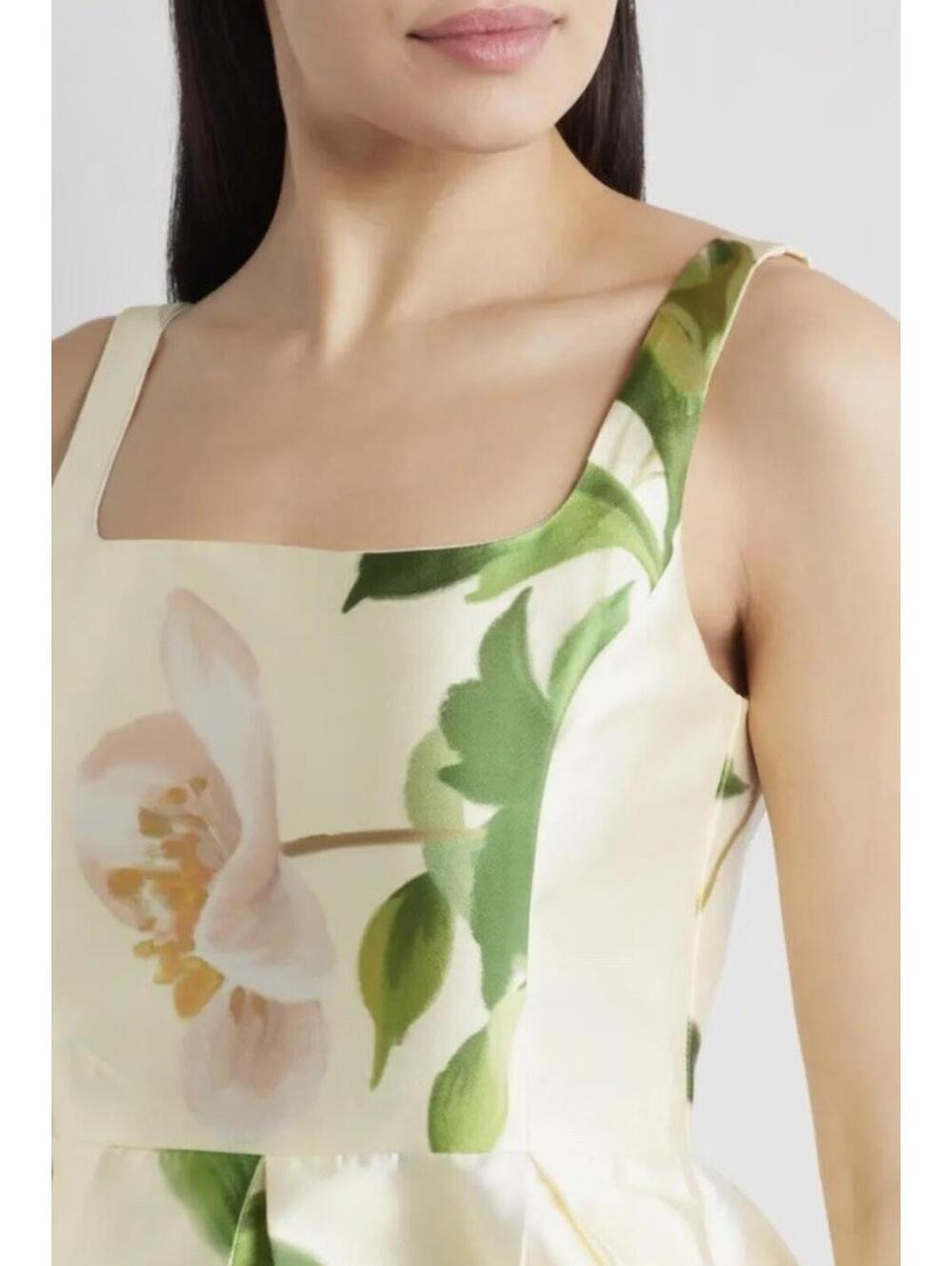 New Julia Jordan Floral Mikado Fit & Flare Gown In Yellow Multi Size 8 $248 - Picture 4 of 14